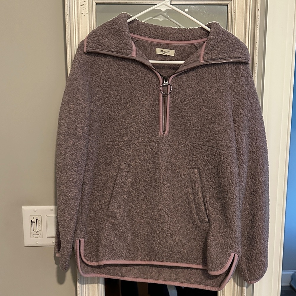 Madewell Purple Quarter-Zip Sweater jacket